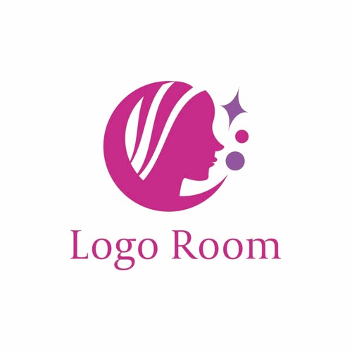 No422 女性の顔のロゴ【女性、顔、紫、シンプル、綺麗、美容、サロン、エステ、ネイル、ショップ、商品、ブランド】