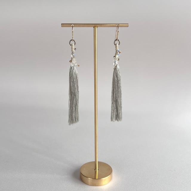 Amami Mud dye Silk fringe earrings