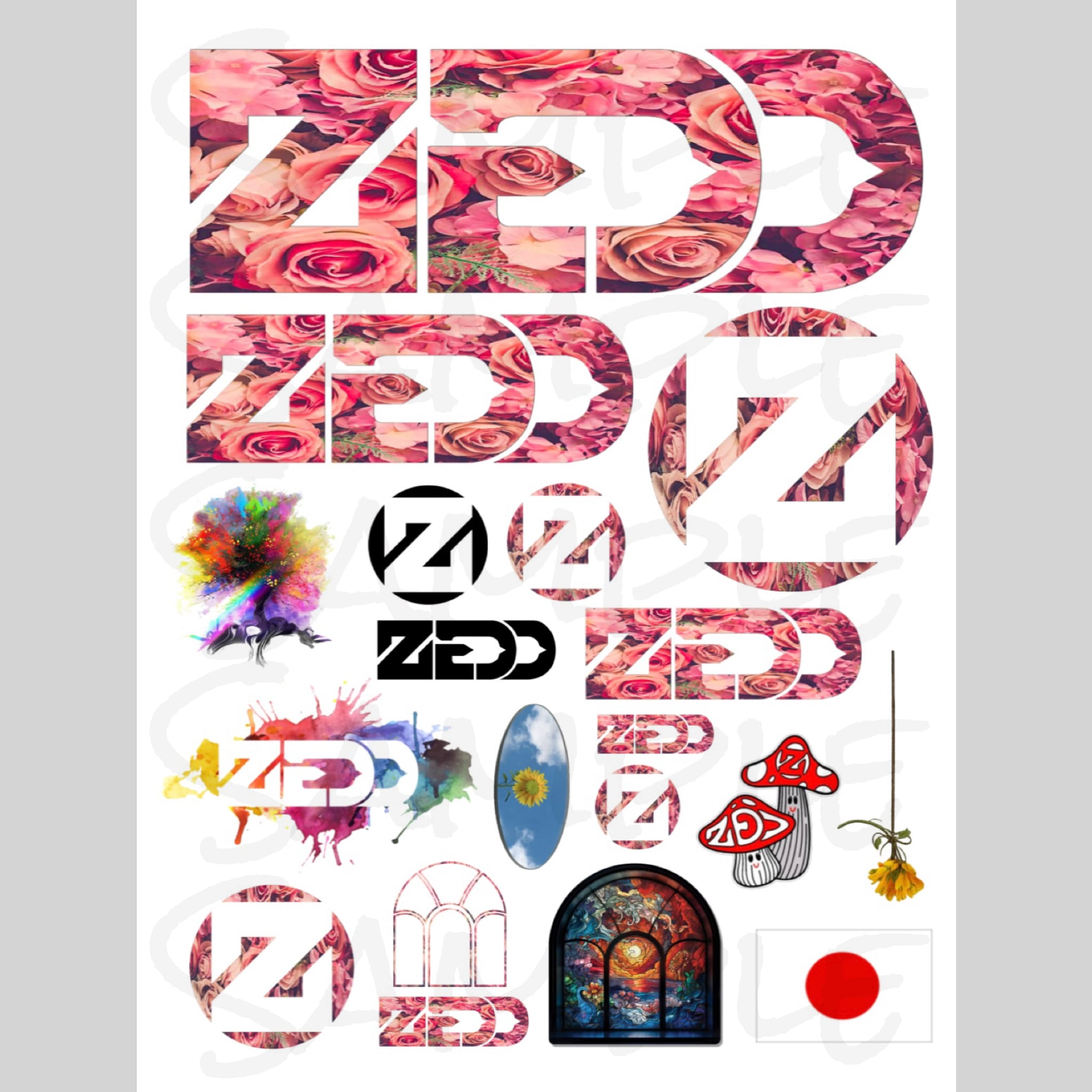 カラー①〜④Ver.】ZEDD タトゥーシール | シール雑貨店【MIMINE】