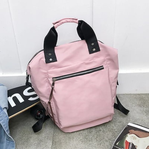 万能流行感 リュックサック レディース デイパック カバン 女性用 カジュアル おしゃれ 無地 ファスナー デイリー 手さげ 背中ポケット ナイロン