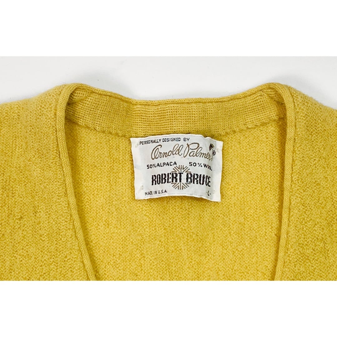 1960's ~ Arnold Palmer×Robert Bruce Alpaca Wool Cardigan / Size:L