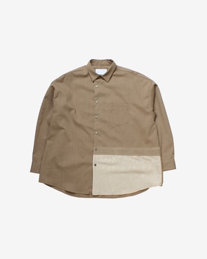 Needle Punch Asymmetry Shirt -beige <LSD-BC1S4>