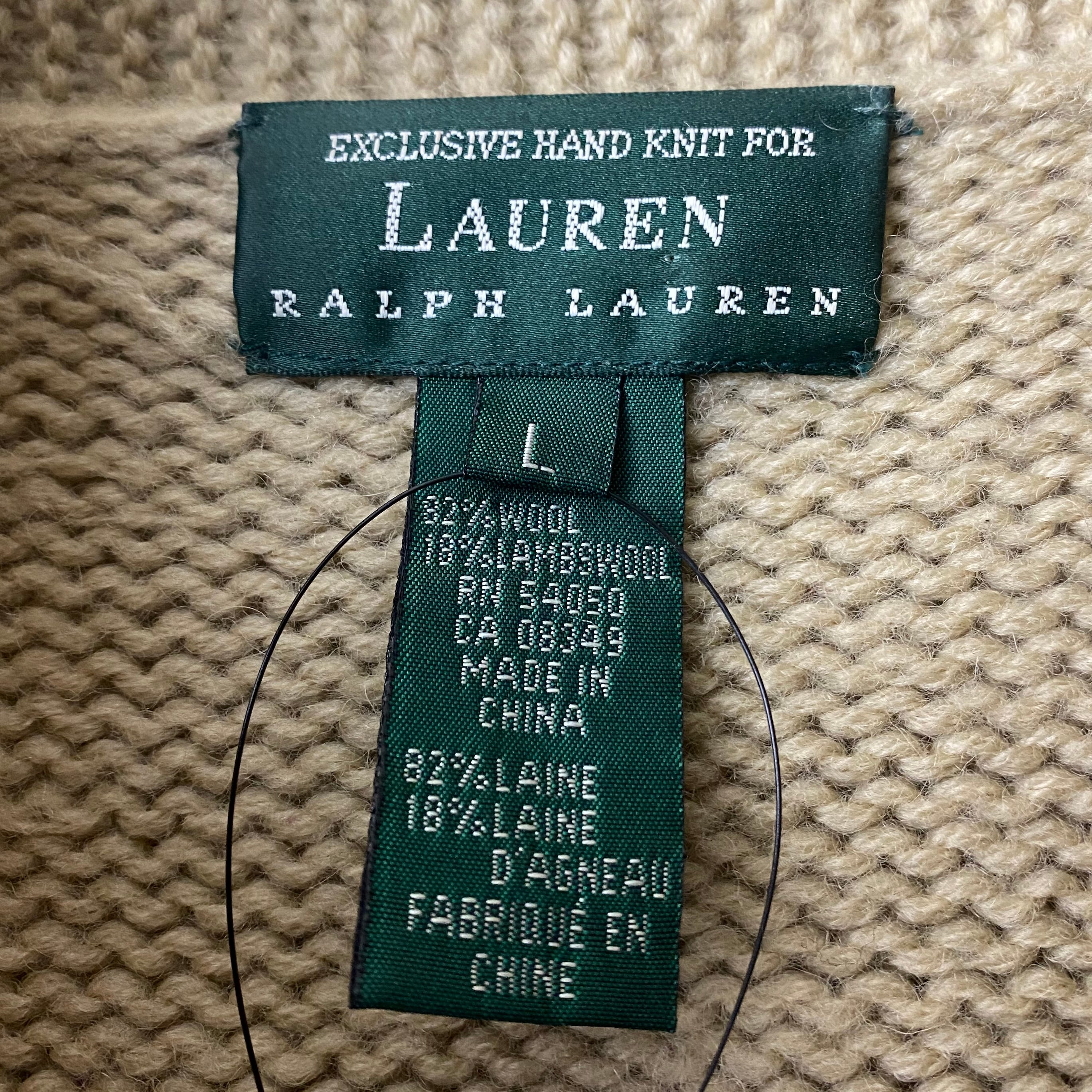 LAUREN RALPH LAUREN hand knit cowichan sweater | NOIR ONLINE