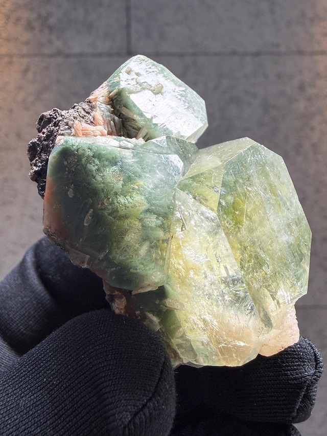 グリーンアポフィライト×スティルバイト【ML-0133】インド