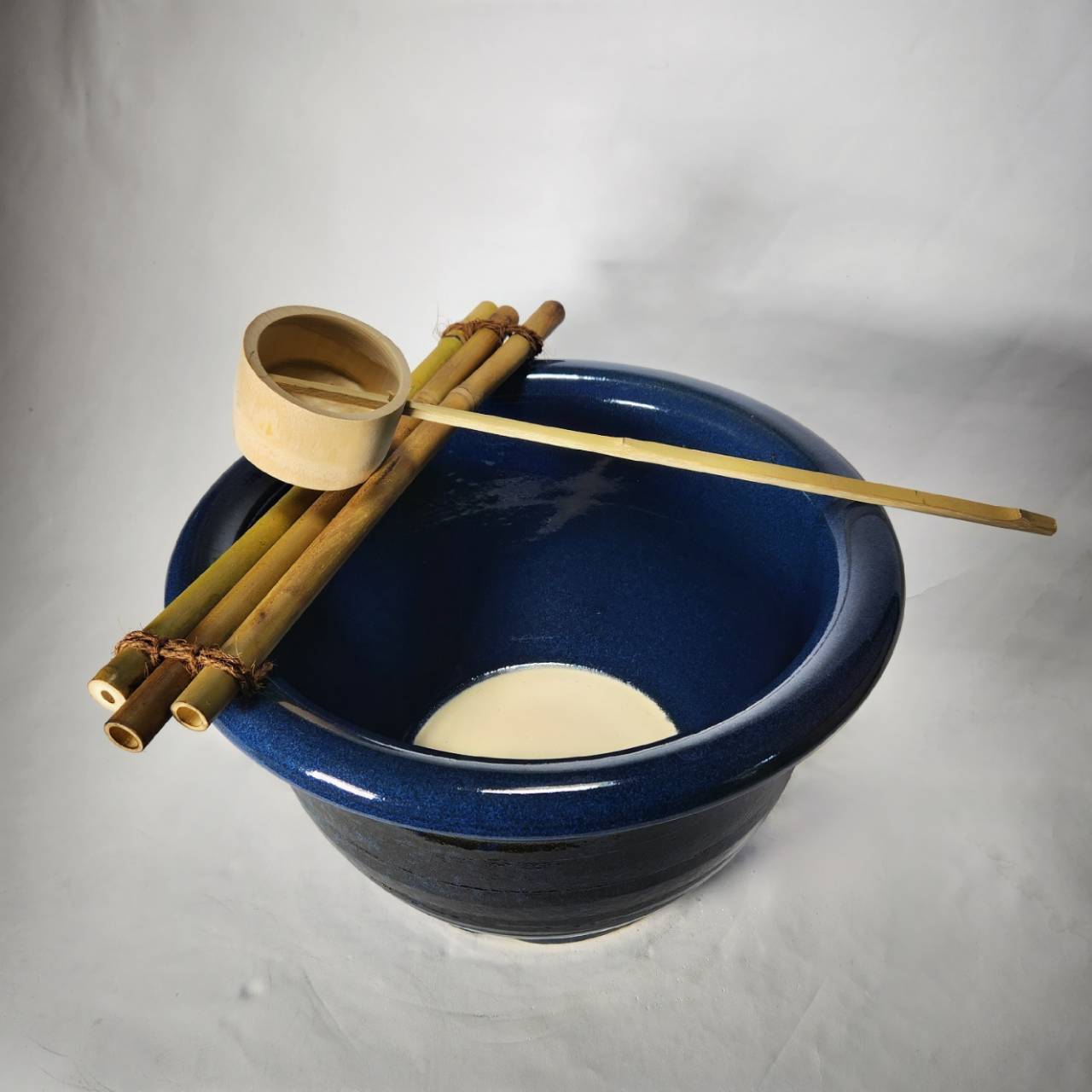 SNT1314 備前焼 裂紋 耳付火鉢 作家物 茶室の整理品 古道具 睡蓮鉢 生子千段水鉢 15号／睡蓮鉢（信楽焼き・陶器・水鉢・めだか鉢・メダカ