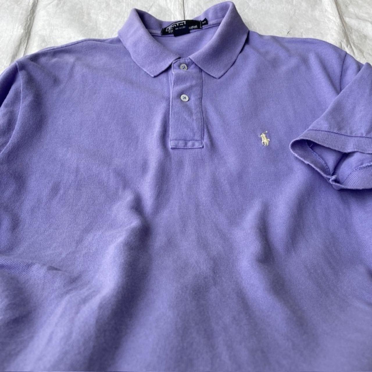 Polo Ralph Lauren ポロラルフローレン 鹿の子ポロシャツ 90s〜00s USA製 ラベンダーパープル ヴィンテージ古着 M 画像8