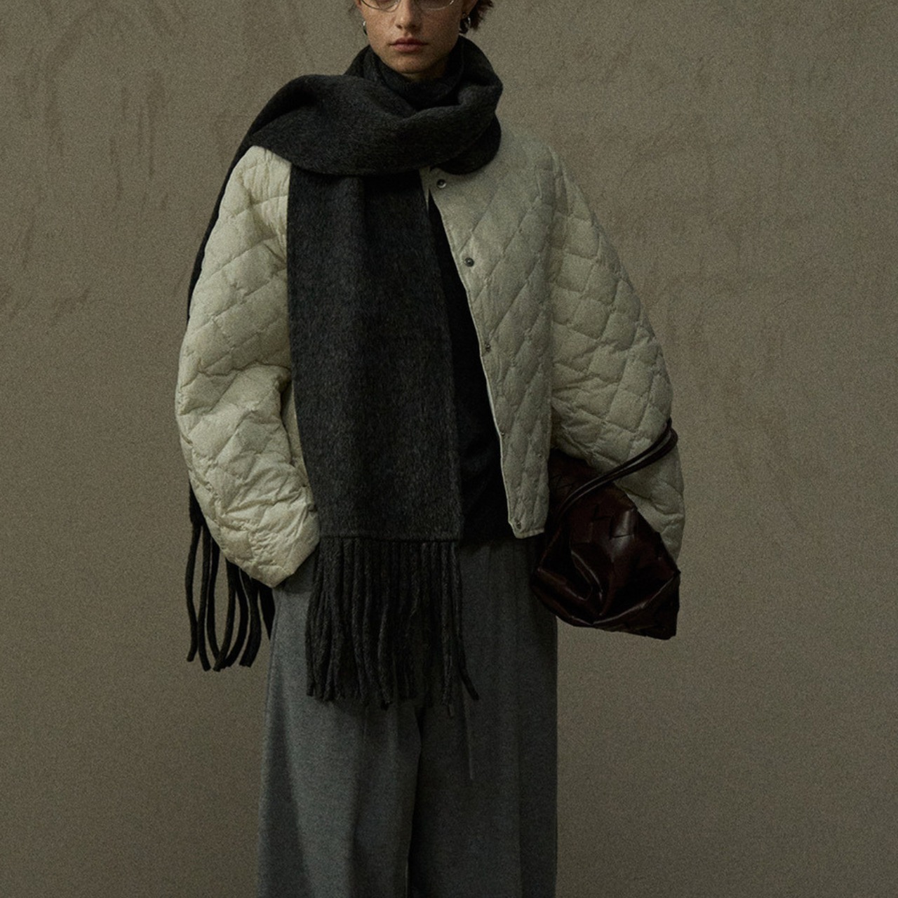 Quilted Short Padding Jacket T3917