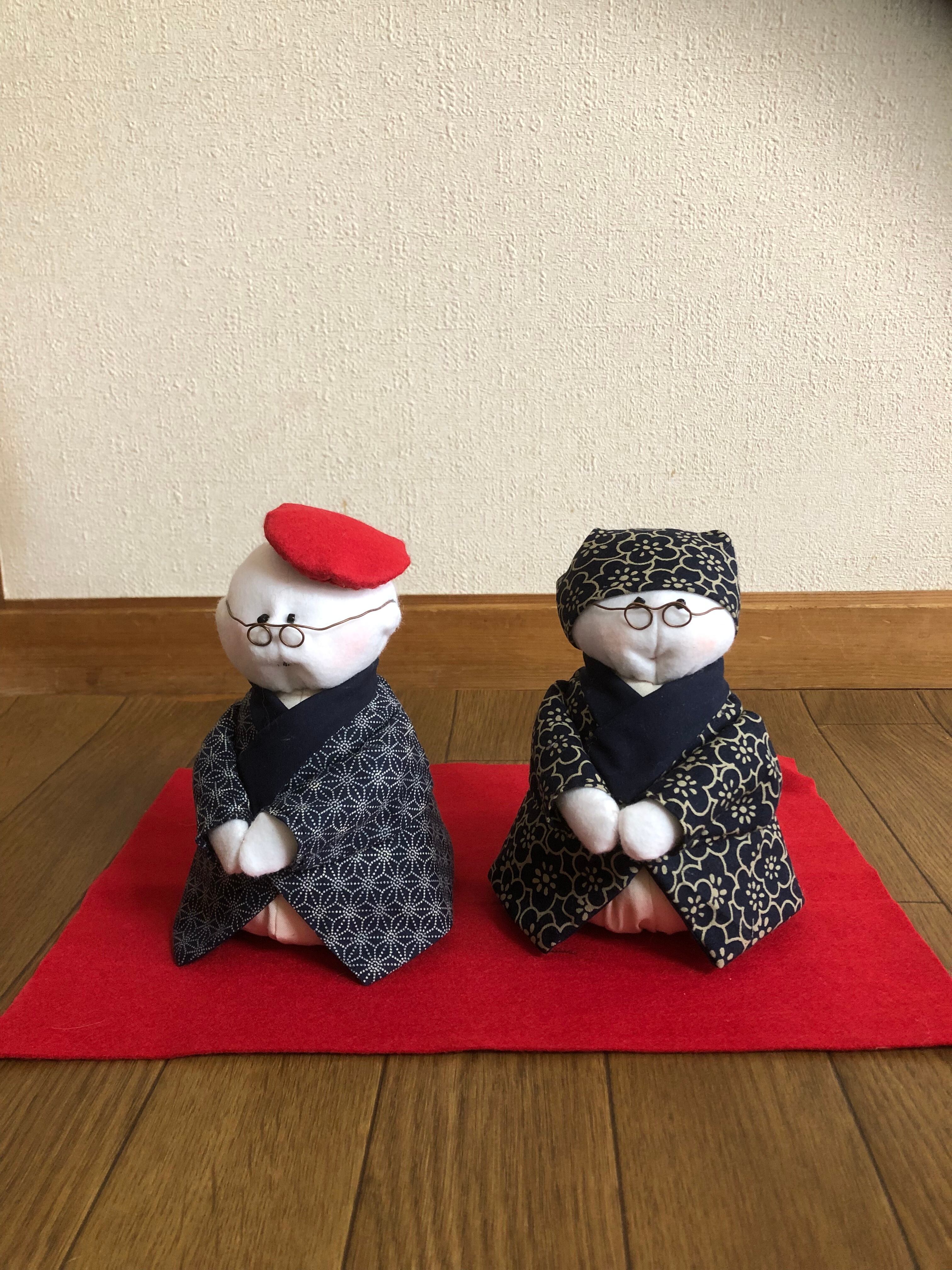 手作りネコちゃん人形 おばあちゃんおじいちゃん バァバのハンドメイド