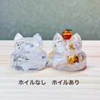 【送料無料】レジンで作った小さな猫の鏡餅　紫陽花　お正月飾り　水引　ハーバリウム　選べるデザイン　お花　