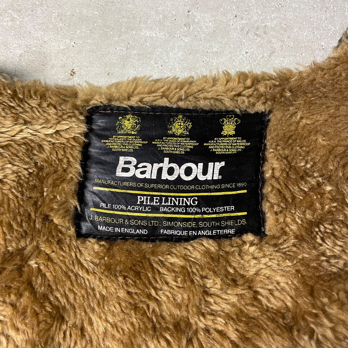 80〜90年代 英国製 Barbour バブアー パイルライナーベスト ボアベスト 