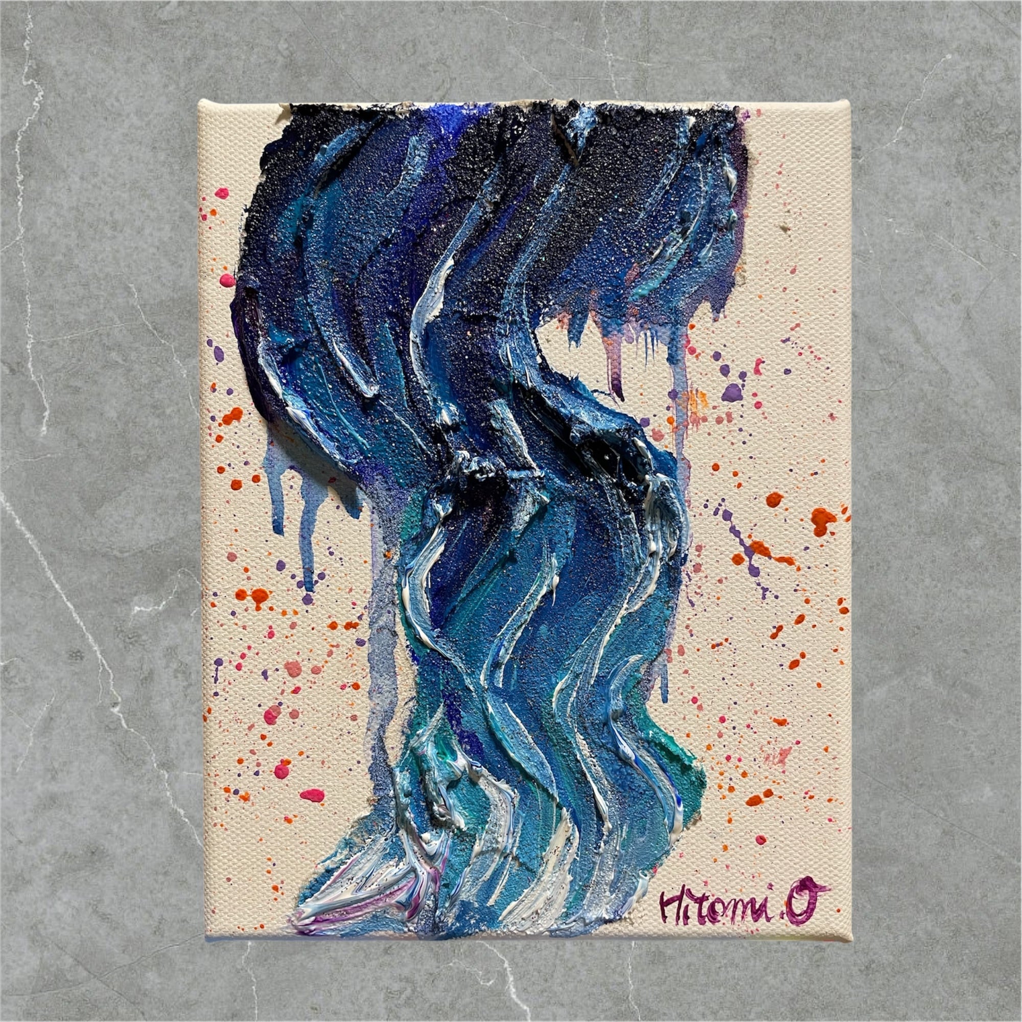 原画 金魚 絵画 動物画 アクリル画 現代アート 一点物 手描き A-46/24】抽象画 動物画 金魚アクリル画 原画 絵画 現代アート