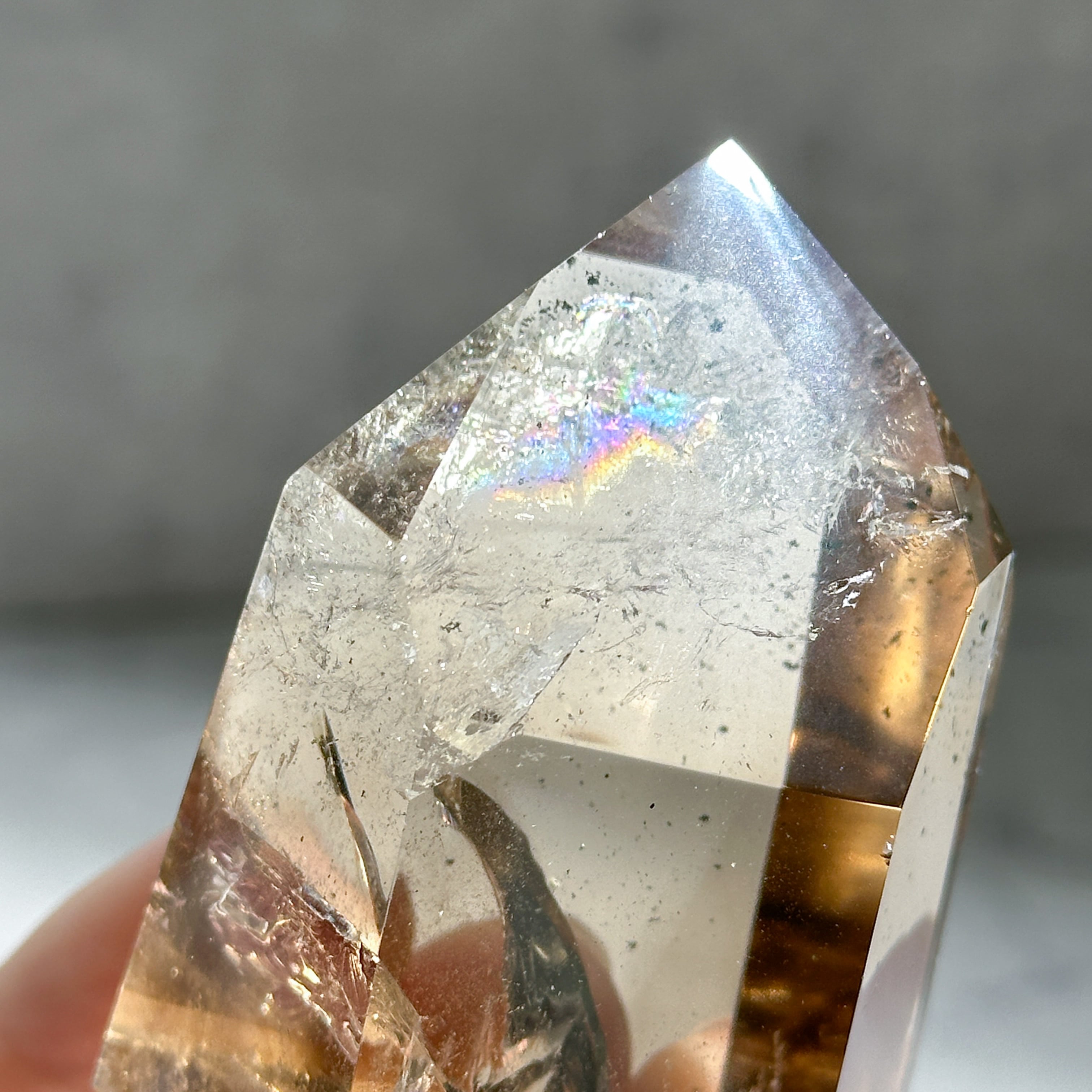 虹◎スモーキーシトリン タワー24◇ Smokey Citrine ◇天然石・鉱物
