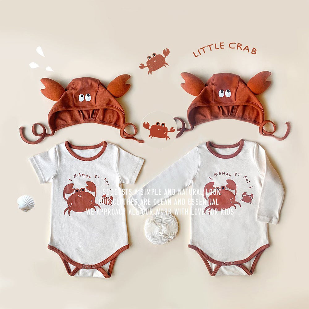 【BABY】夏新作 カートゥーン蟹ロンパース