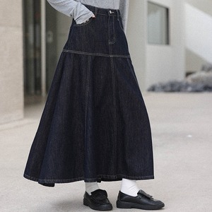 indigo flare skirt　k-0014