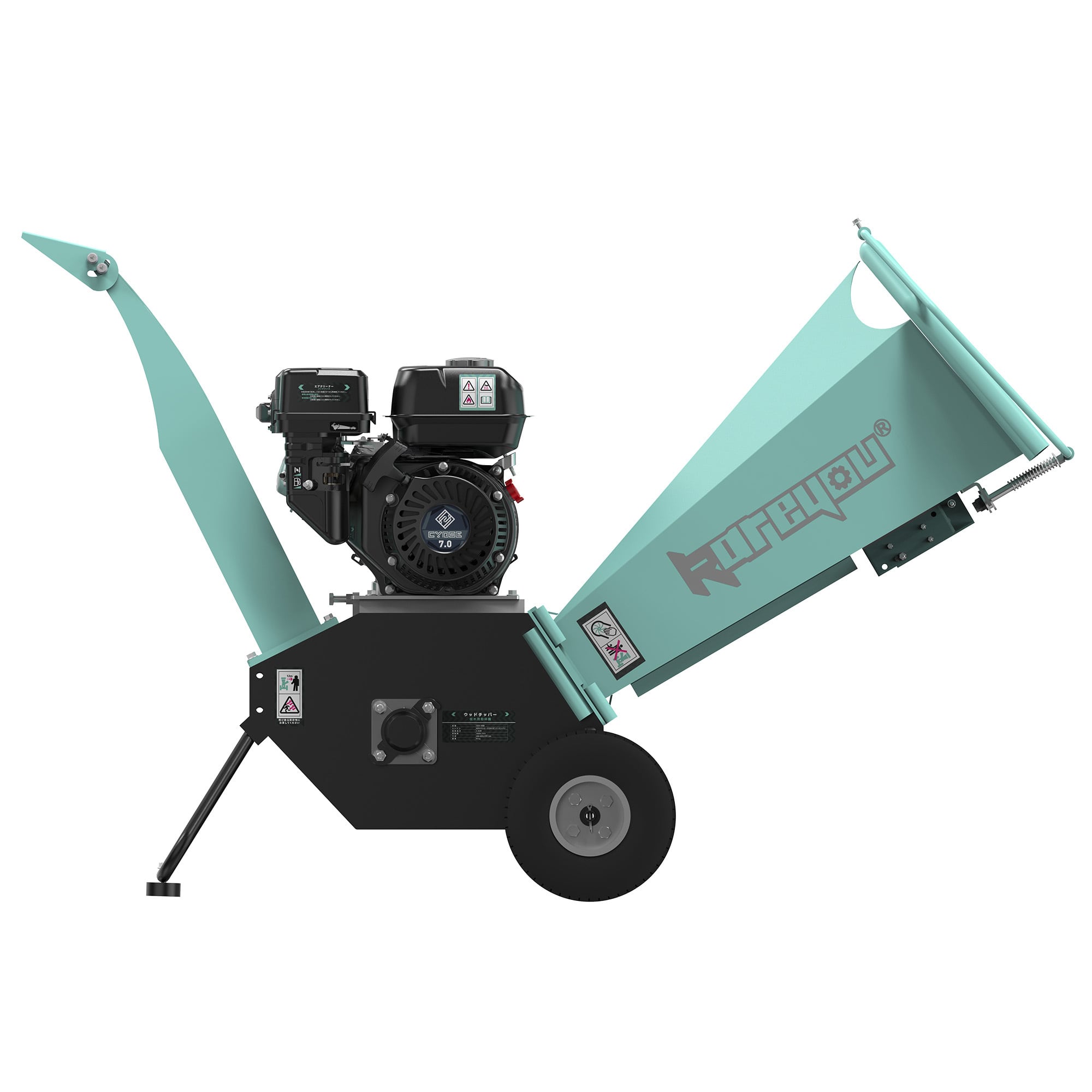 ウッドチッパー Kareyouエンジン粉砕機 木材最大110mm粉砕能力 COY150B