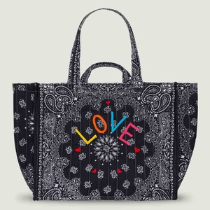 CALL IT BY YOUR NAME　Quilted Maxi Cabas Tote LOVE　All Black