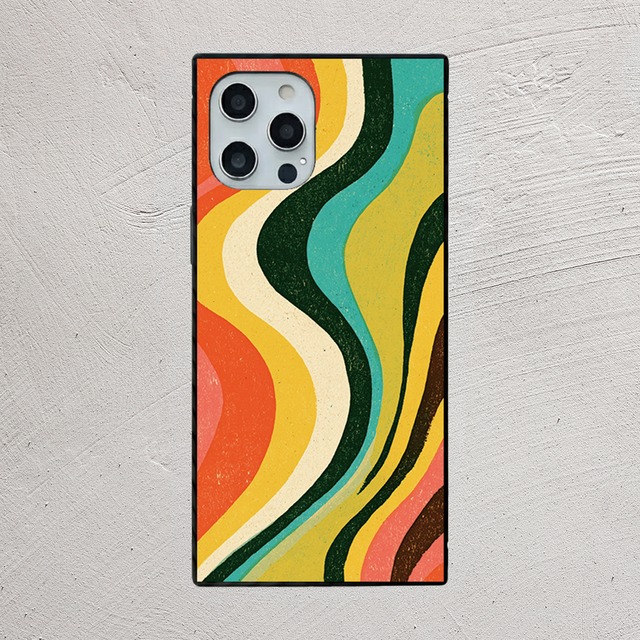 iPhoneケース レトロウェーブ 波柄｜70sグルーヴィーポップ RETRO033