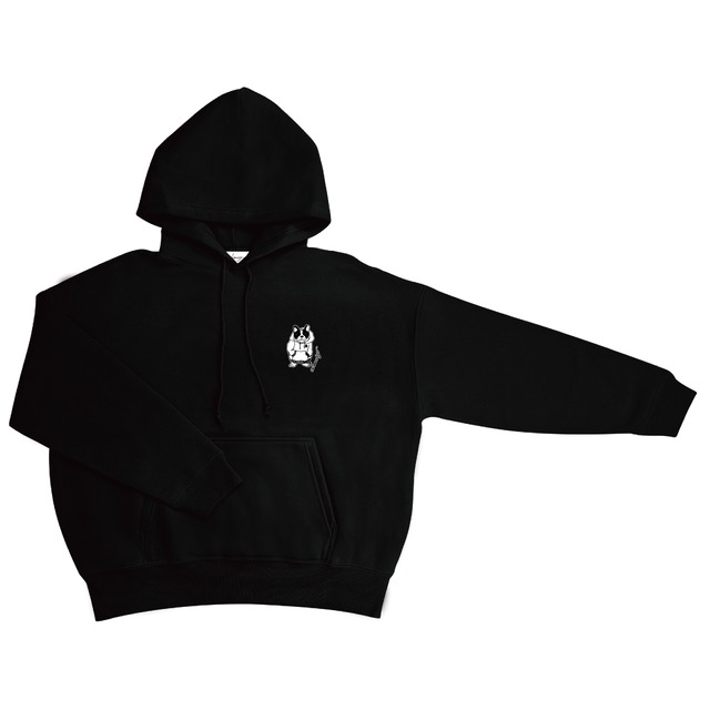 drowsy.. FRONT SMALL DOG LOGO HOODIE / 22AW / BK