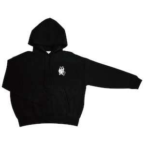 drowsy.. FRONT SMALL DOG LOGO HOODIE / 22AW / BK