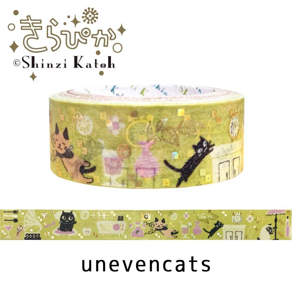 シール堂 箔押 きらぴか unevencats 15mmマステ SD02