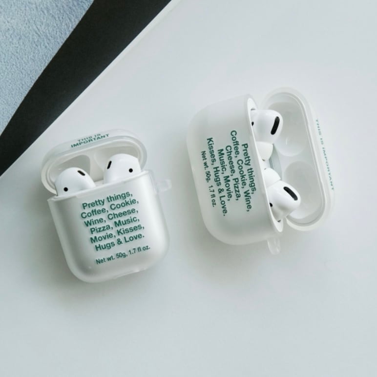 【t.e.a】 things (green) / airpods 1/2 PRO エアポッズ エアーポッズ 第１世代 第２世代 プロ ケース カバー  韓国雑貨