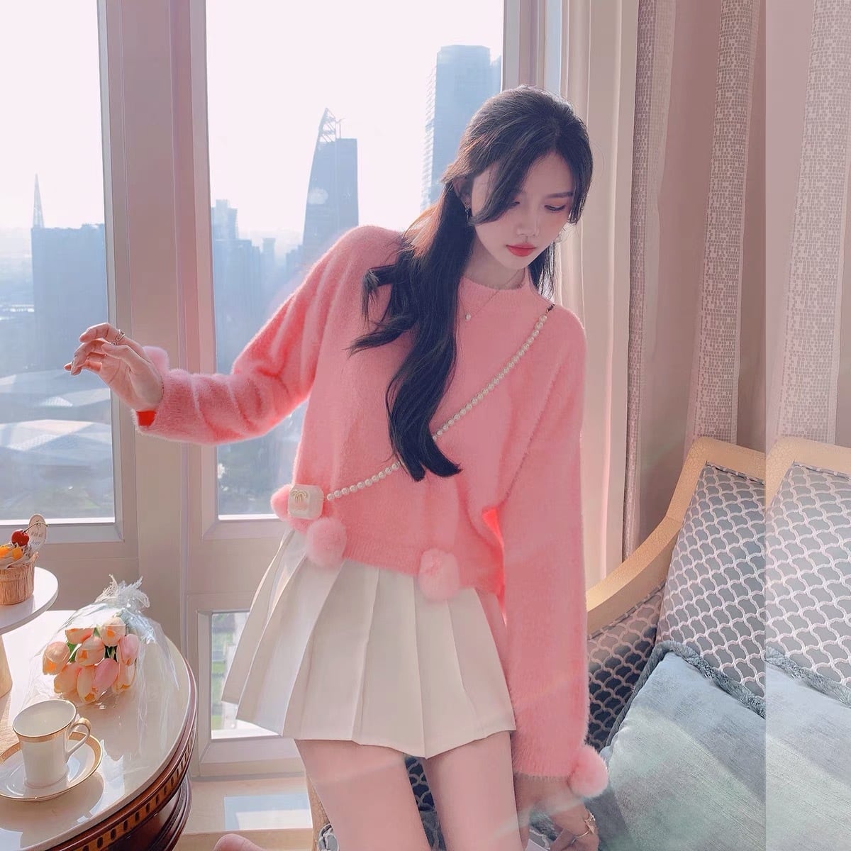 希少　ピンクハウス　ニット　セーター　クリスマス　くま　ぽんぽんリボン　サンタ 希少 ピンクハウス ニット セーター クリスマス くま ぽんぽんリボン