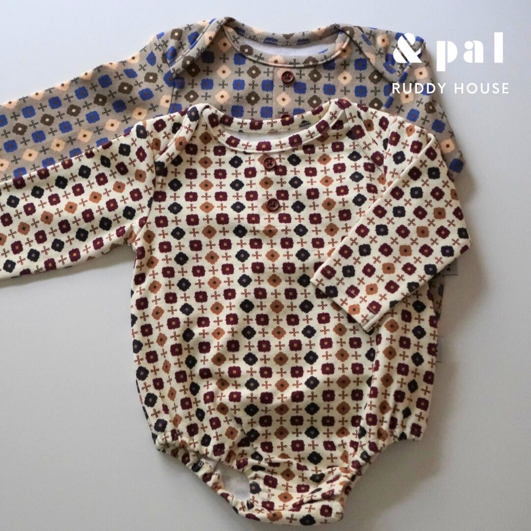 &pal / geometric pattern rompers / 2col