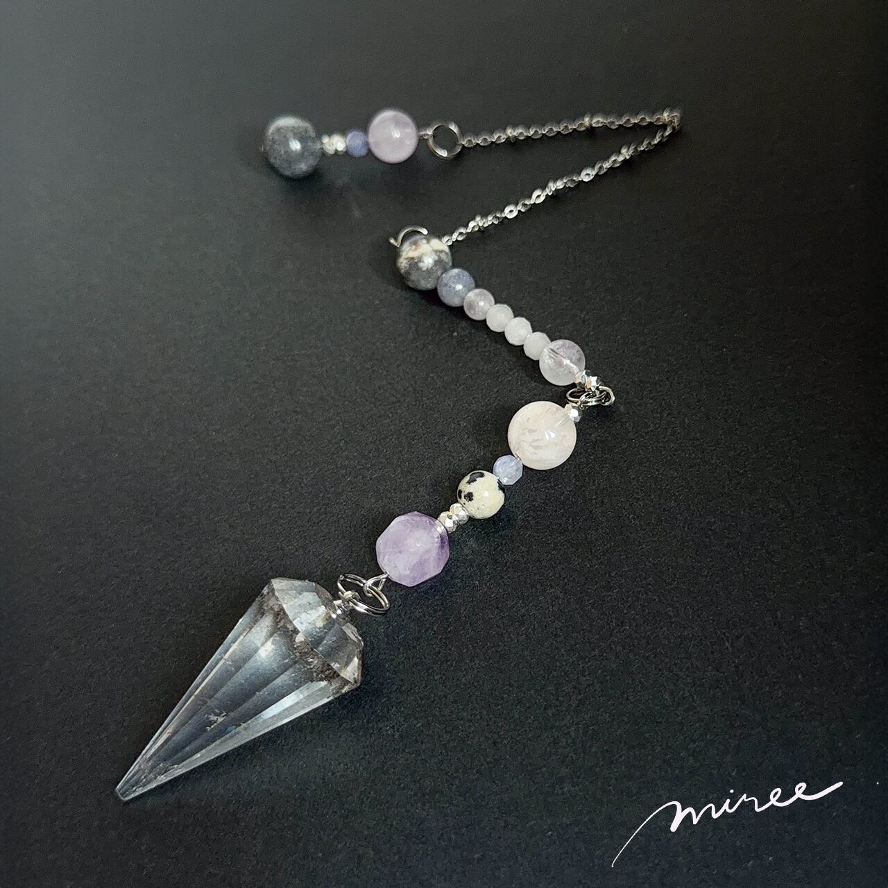 再生から繁栄へ導くペンデュラム【ガーデンクォーツ×ラベンダーアメジスト】garden quartz pendulum_142