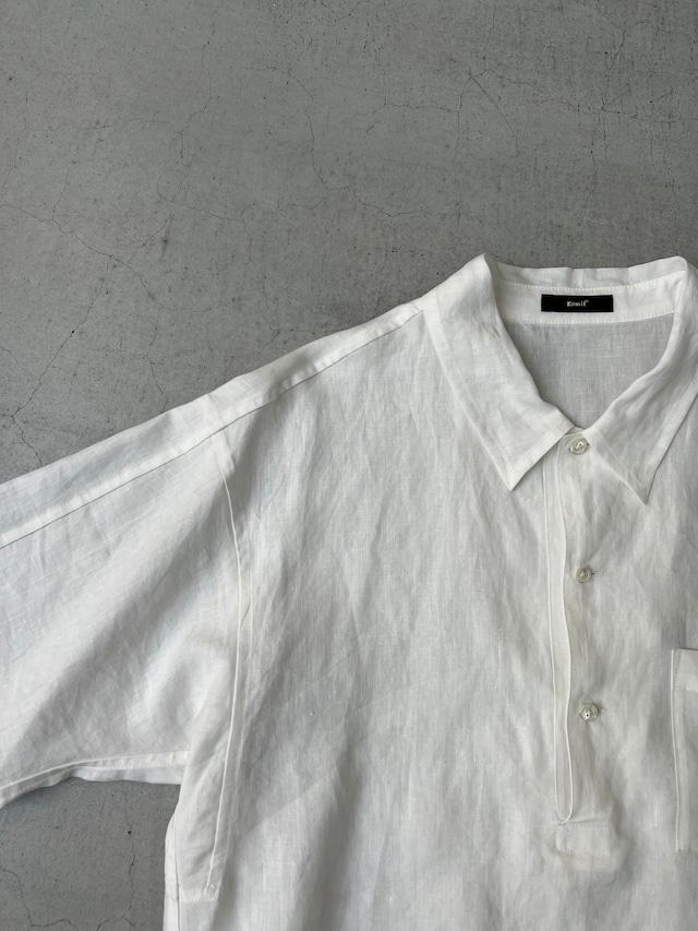 kemit 【ケミット】ドルマン型リネンシャツ　white