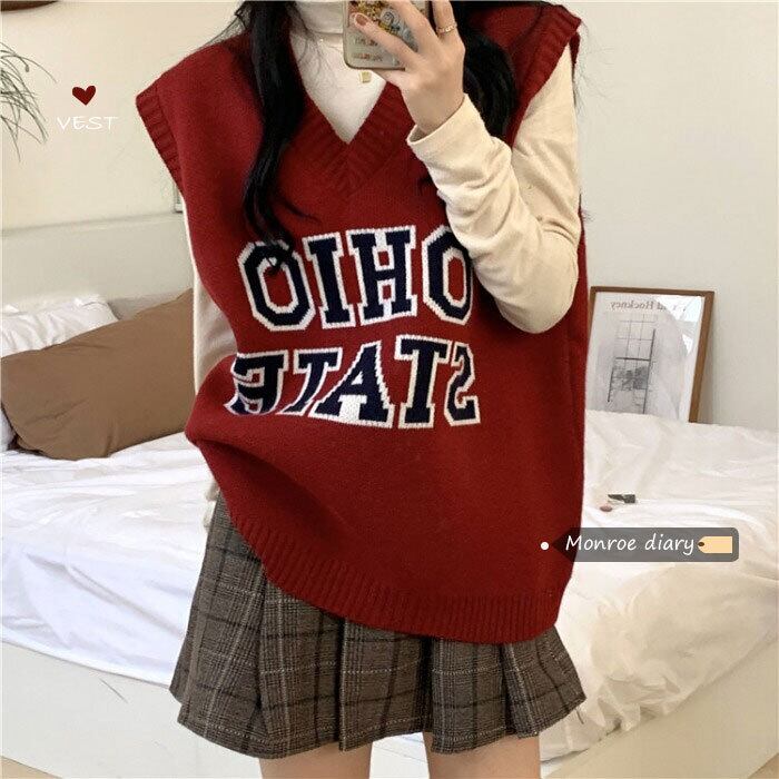 レッドニットセーター ジャケット オータムウィンター 秋物 冬物 モンロー70997905215