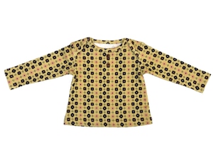 【26AW】&PAL(アンドパル)幾何学柄Tシャツ イエロー(80/90/100/110/120)