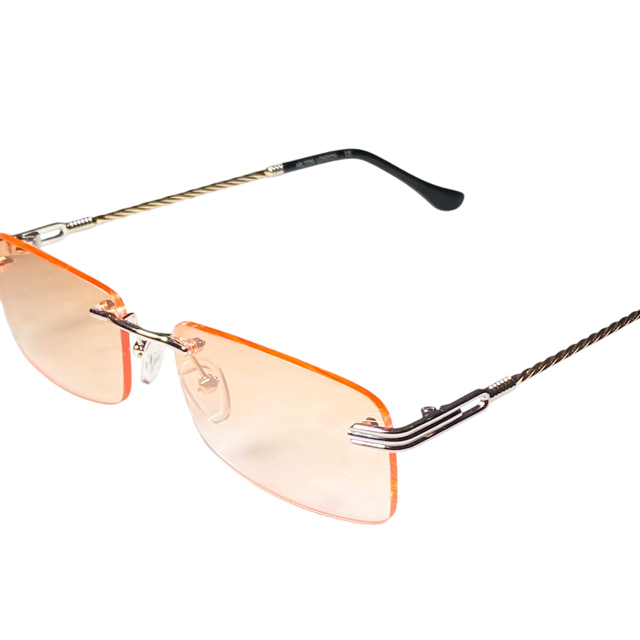 vintage HILTON combi-color twist arm deadstock glasses (ORANGE)