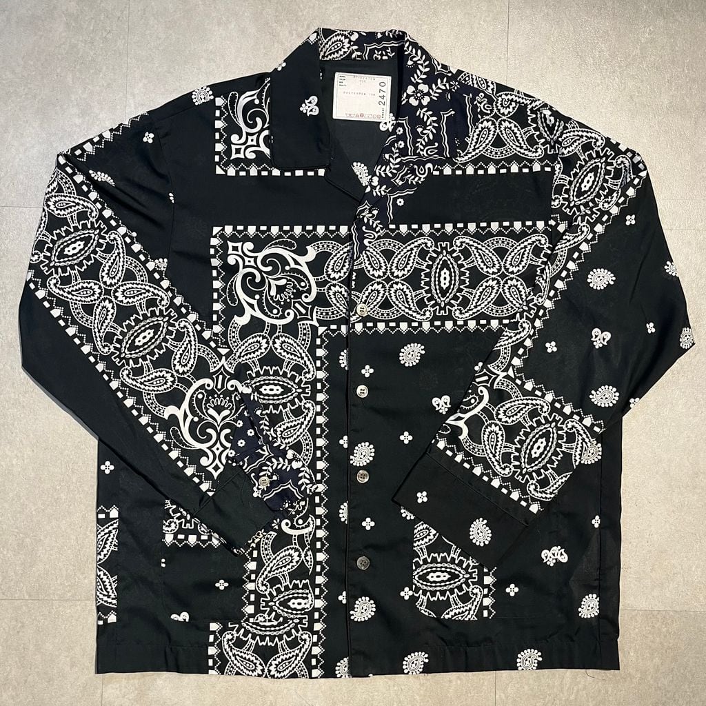 Sacai サカイRIP STOP SHIRT ナイロン半袖シャツ ブラック Sacai サカイRIP STOP SHIRT ナイロン半袖シャツ ブラック sacai