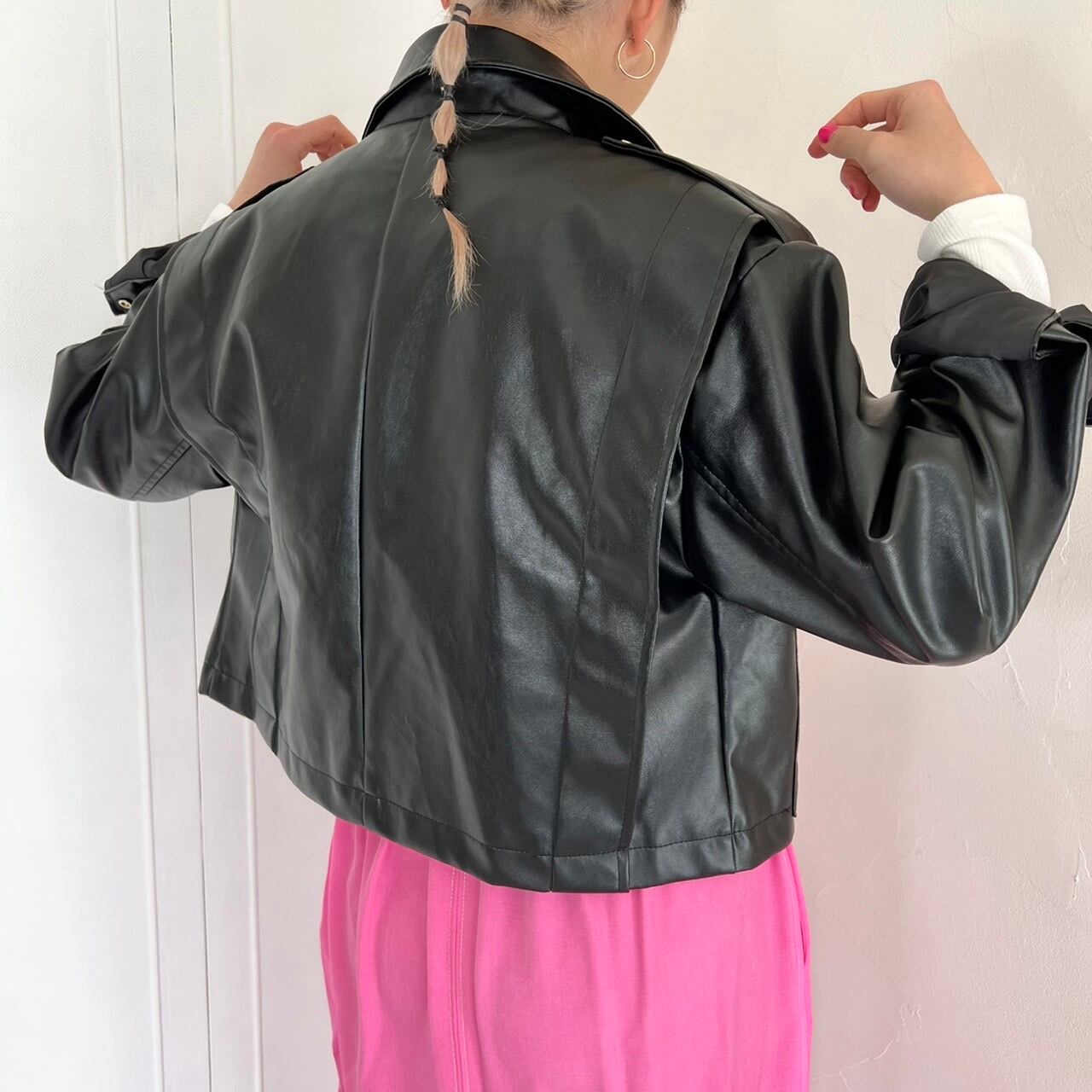 fake leather design jacket_LN0876