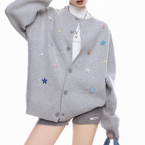 2色／デザインニットカーディガン ・20093