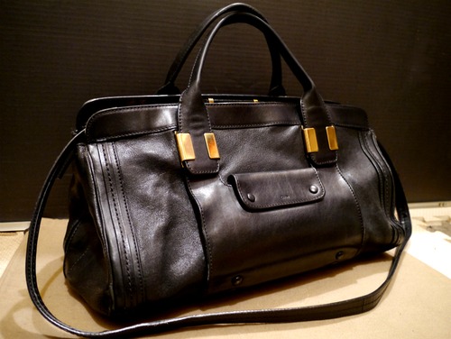 レア配色◆Chloe クロエ アリス ハンドショルダー 2way レザー バッグ 黒x黒◆
