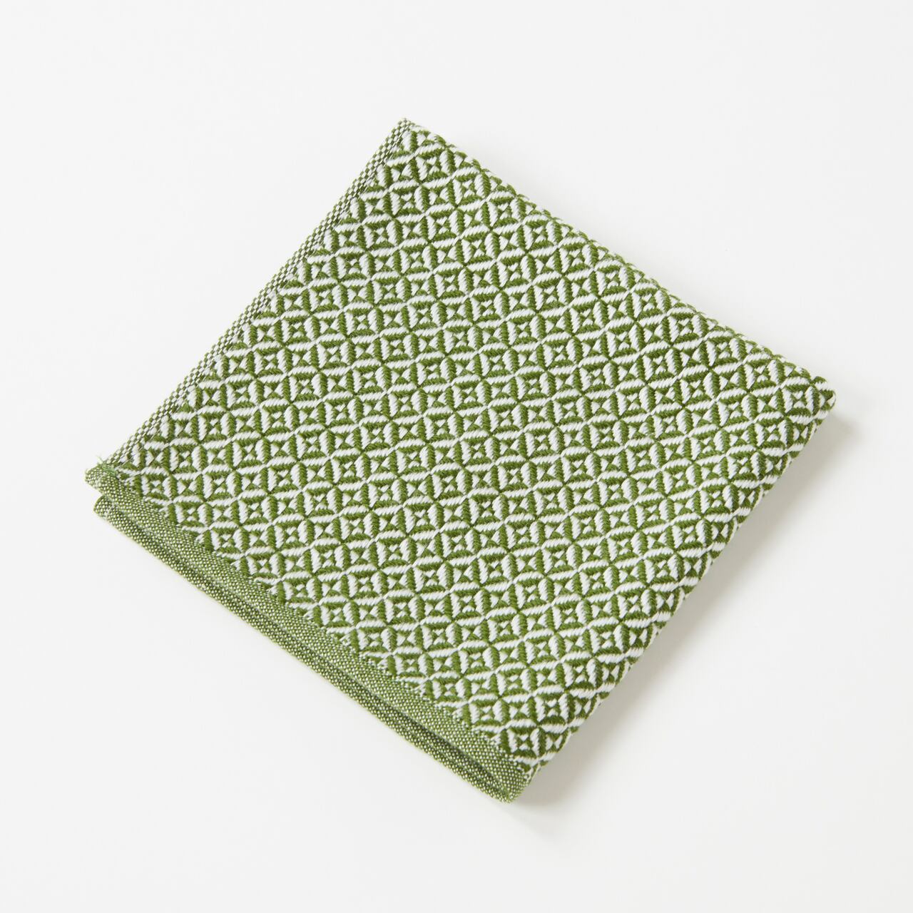 わた音ハンカチーフ／シャモン織り／草色（クサイロ）1-65616-86-G