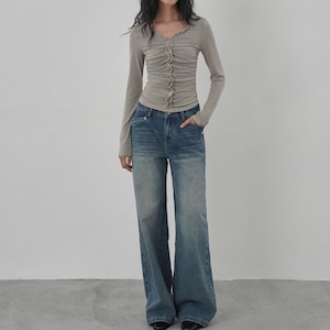 frill fit cut and sew top J00033