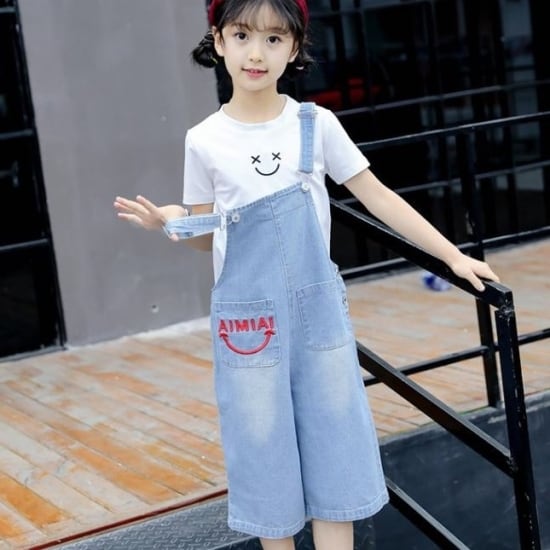 子供服 女の子 キッズ セットアップ 可愛い Tシャツ デニム サロペット ...