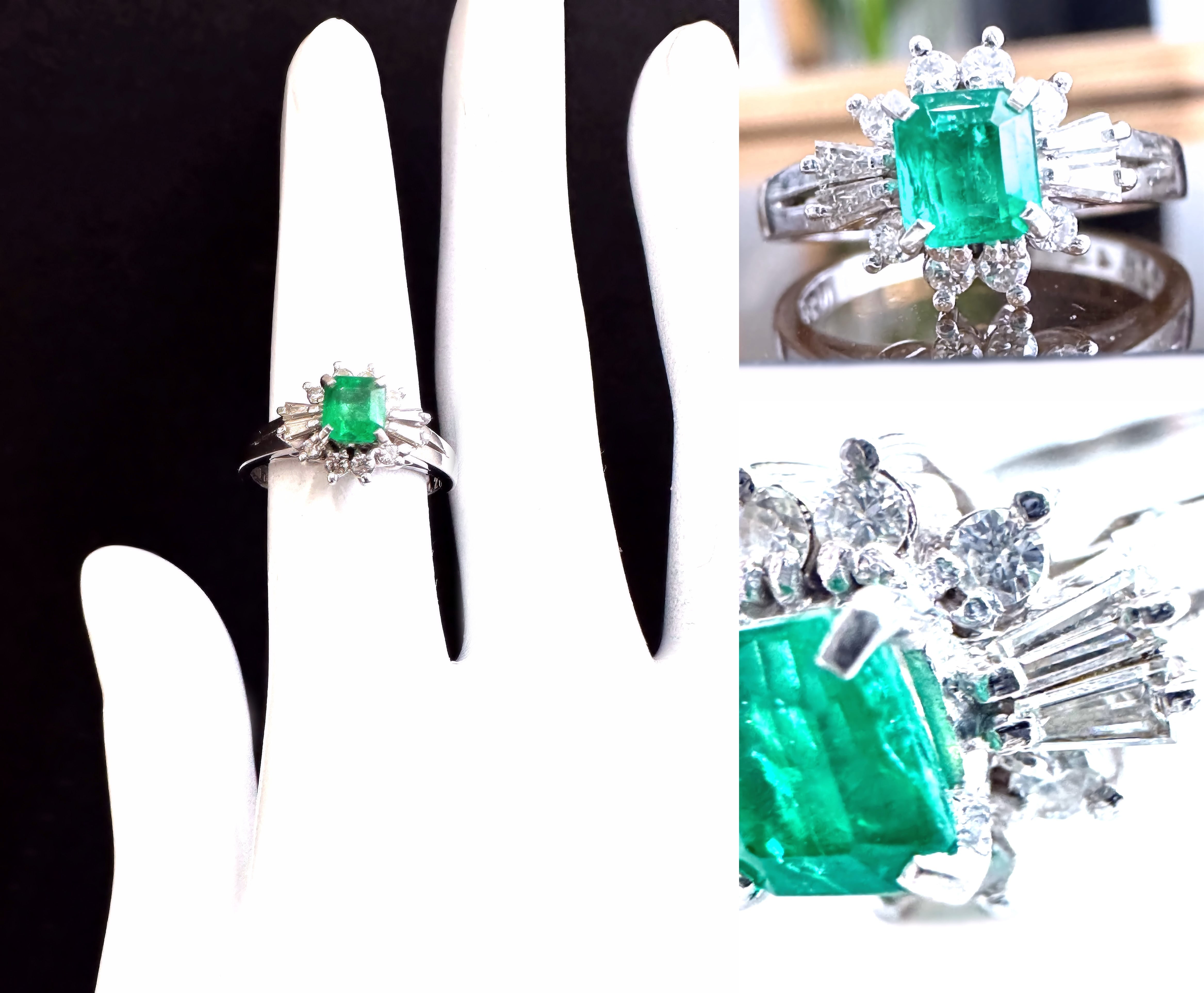 TASAKI タサキ 田崎 エメラルド ダイヤモンド リング バゲットダイヤ