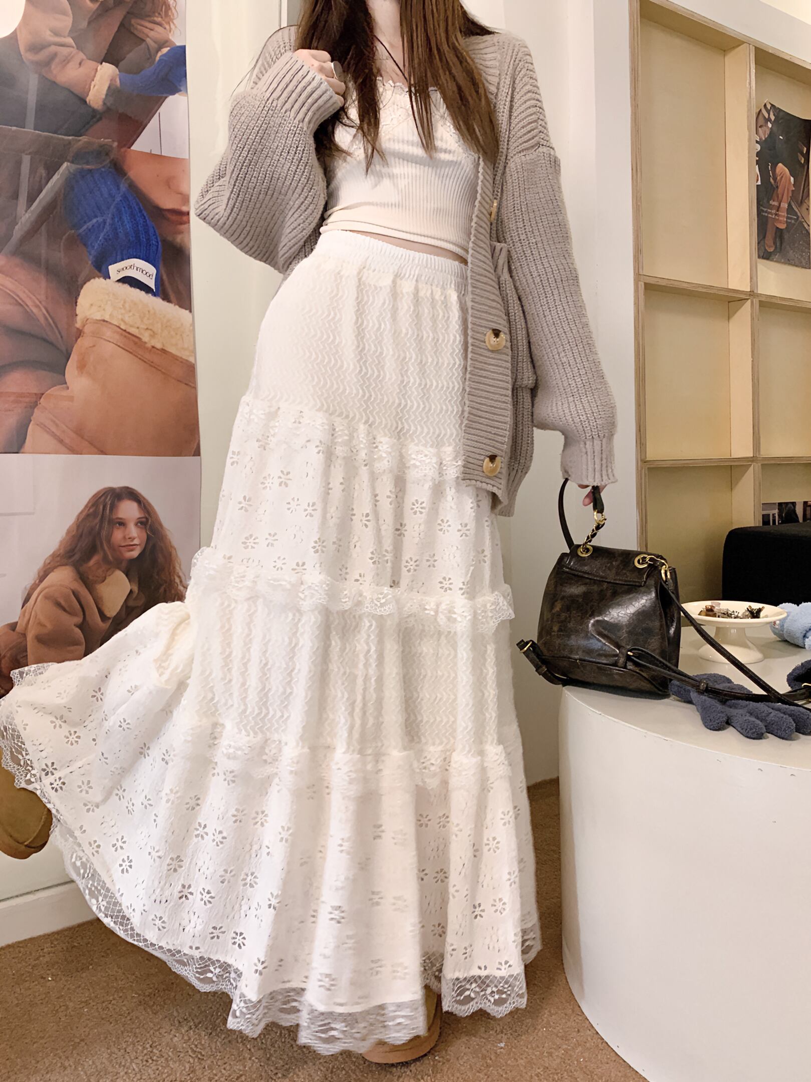 フリルレースロングスカート LK1628 | Like a