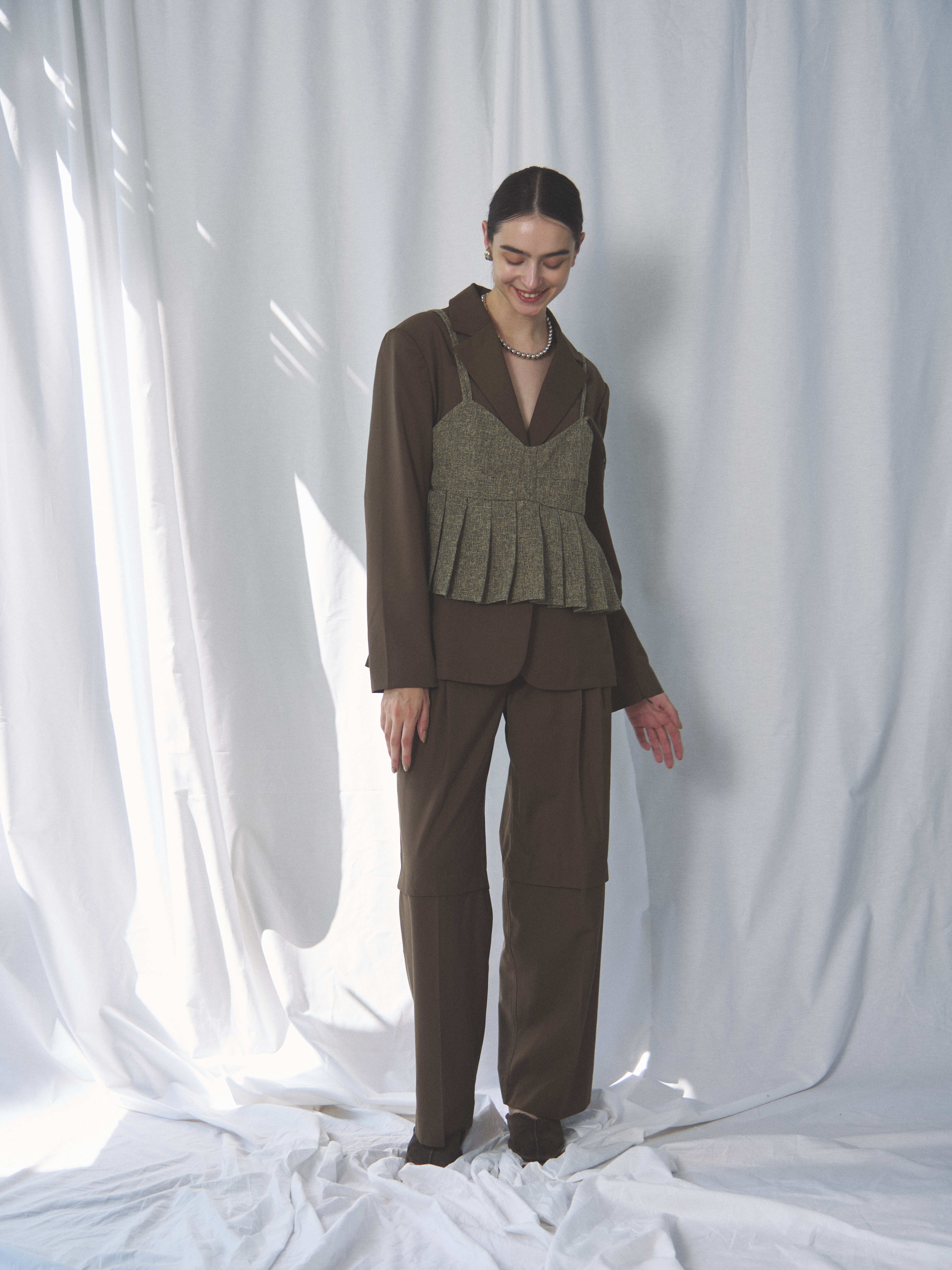 SUMMER TWEED PLEATS CAMI(ｻﾏｰﾂｲｰﾄﾞﾌﾟﾘｰﾂｷｬﾐ)【7533017】 | CIEL'AIR