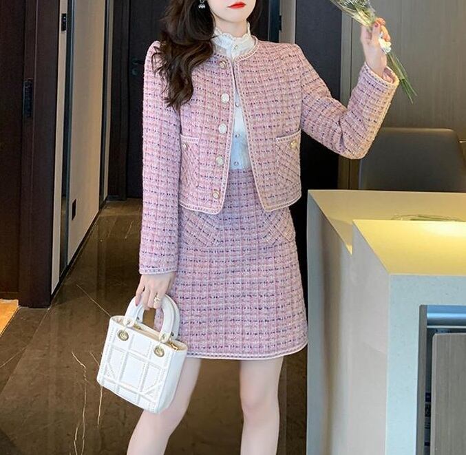 ツイード スーツ セットアップ ジャケット スカート 2点セット 上下