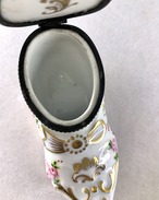 陶器小物入れ　靴型　手描き　ピンクの薔薇　　 18ota6-2