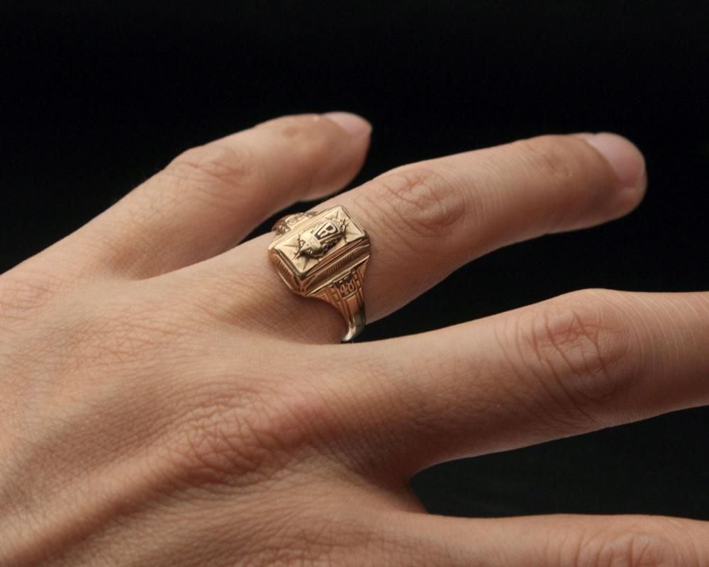 Vintage College Ring [BALFOUR 10kt Gold] [1948s-] Plane Rectangle