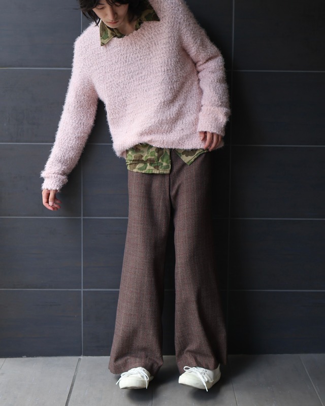 loose neck shaggy knit