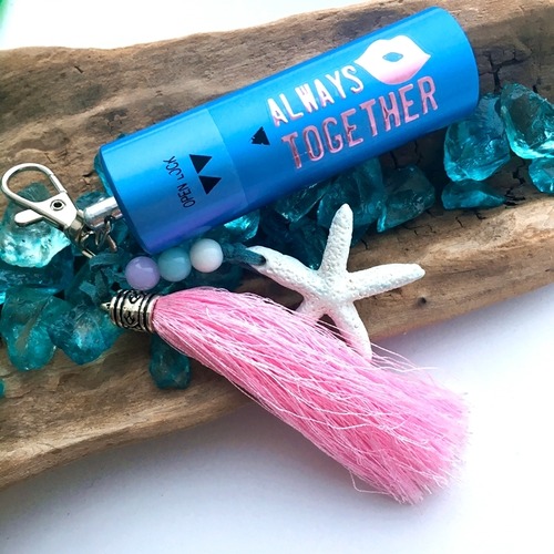 海を感じる 携帯灰皿キーホルダー ★ブルー★ タッセル ヒトデ タバコ アイコス iQOS