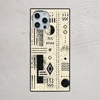 受注生産 iPhoneケース 白背景の記号タリスマン柄｜幾何学シンボル TALM076B