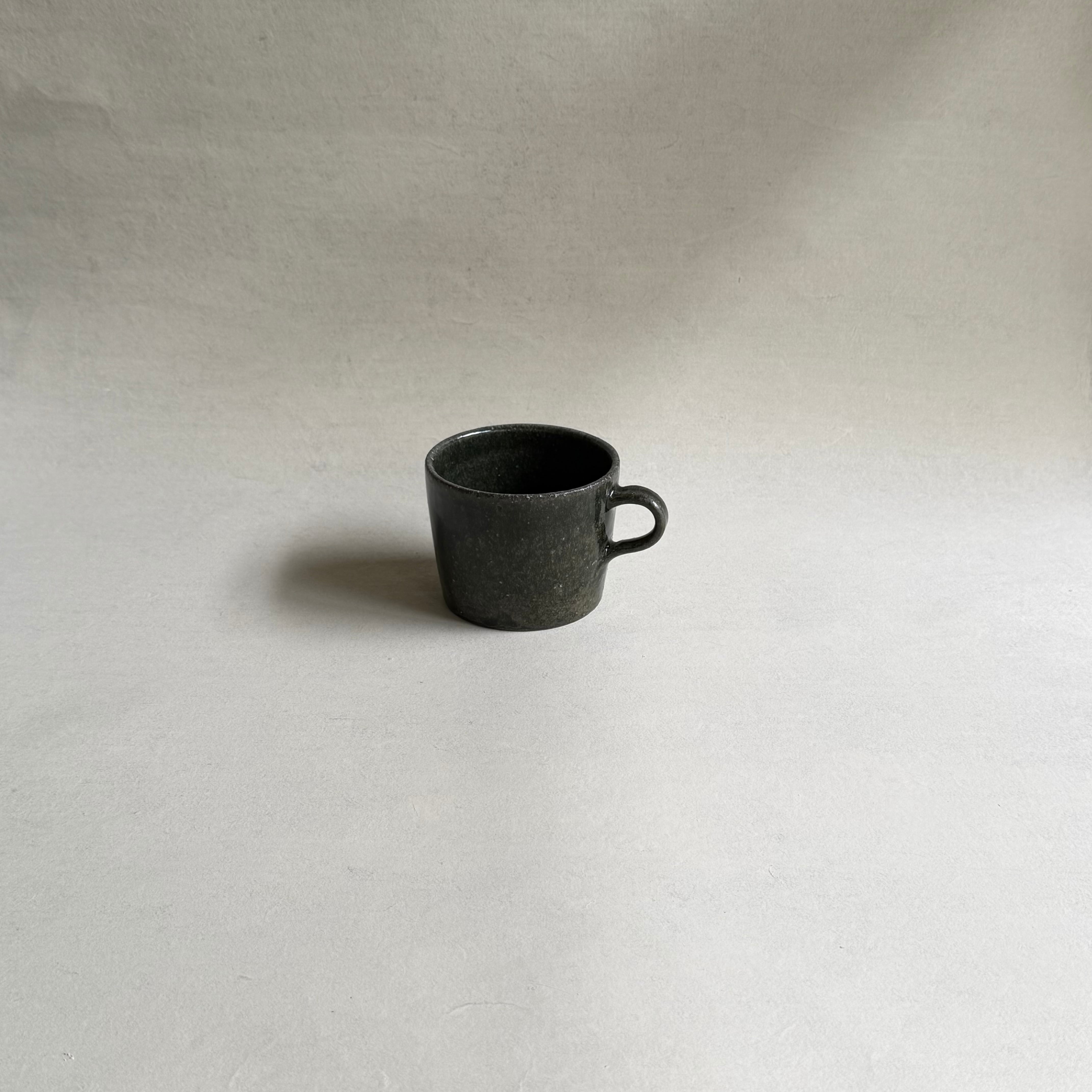 叶谷真一郎 珈琲カップ(M) 黒翠