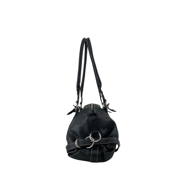 PRADA プラダ ハンドバッグ ブラック ベルト レザー vintage ヴィンテージ オールド m8shz4